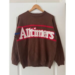 Alltimers Crewneck Sweater Brown Size Large 100% Cotton